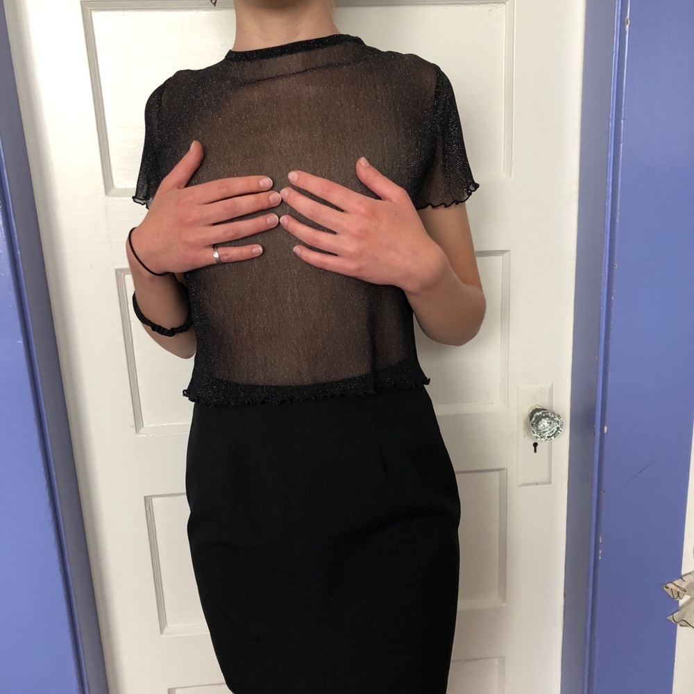 Brandy melville sparkly mesh top.